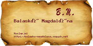Balaskó Magdaléna névjegykártya
